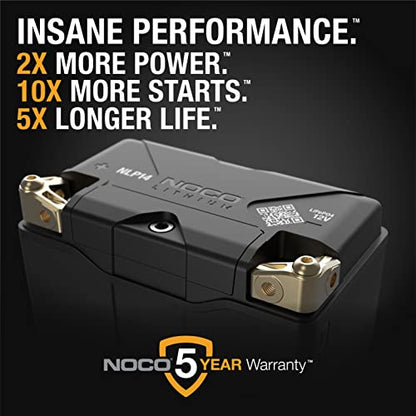 NOCO Lithium NLP14, Group 14, 500A Lithium Powersport Battery, 12V 4Ah Replacement Lightweight Motorcycle, ATV, UTV, Jetski, Lawnmower and Generator Battery - Harley Davidson, Honda, Kawasaki, BMW