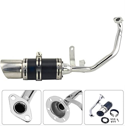 Exhaust System Scooter Carbon Fiber Design Short Performanc for GY6 125cc 150cc 152QMI 157QMJ 4 Stroke Chinese Scooter Moped Go Kart ATV