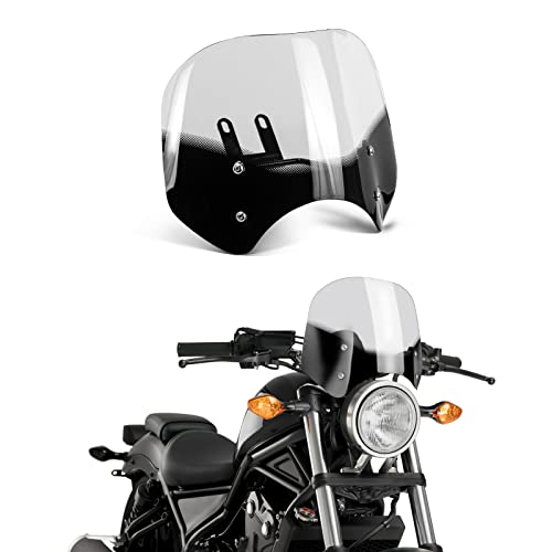 JUNJUMOTO Windshied For Rebel 300 Rebel 500 Windscreen Windshield Protector Fit for CMX 300 Rebel CMX 500 Rebel 2017 2018 2019 2020 2021 2022 (Clear)