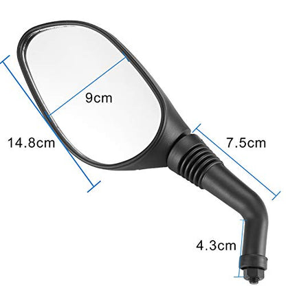 CLEO 8mm white Side Mirrors for GY6 50cc 125cc 150cc 250cc Chinese Scooter Moped Motorcycle Rear View Mirror