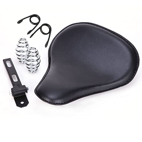 Black Motorcycle Cushion Spring Solo Seat compatible with Honda Rebel 250 300 500 Refit Bobber