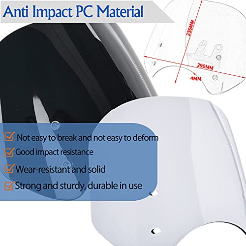 Midimttop Motorcycle Compatible with Ho-n-da Rebel CMX 300 Rebel 500 CMX500 CMX300 Windshield Fairing Windscreen Protector 2017 2018 2019 2020 2021 2022(Light Smoke)