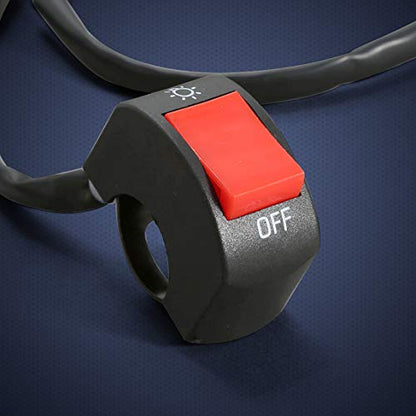 1 Piece Motorcycle Headlight Switch Handlebar Toggle Switch with On Off Push Button for U5 U7 U2 Motorcycles Scooter Electrombile Motorbike-7/8inch 22mm(Red)