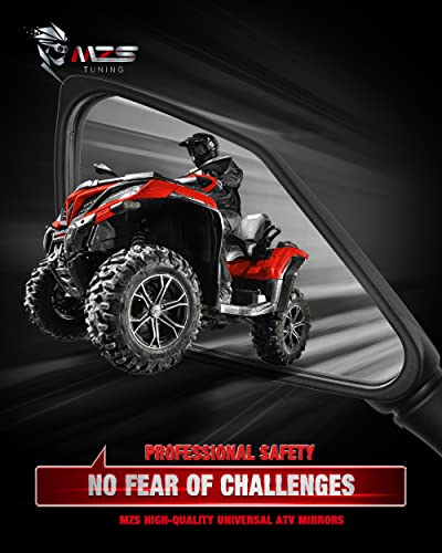MZS ATV Mirrors | Universal Rear View 7/8 Handlebar Mount Side Compatible with Motorcycle Dirt Bike Quad Street Bike Adventure Snowmobile Jet ski Scooter Coolster Moped GY6 ATV's