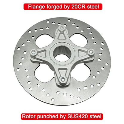 Rear Brake Rotor Disc with Flange Hub Assy for Honda TRX400 Sportrax TRX400EX 99-08 TRX400X 09-14, 43120-HN1-A20 43251-HN1-003