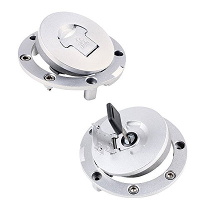 AMOPA Compatible with Honda '04-'07 CBR 1000RR '03-'06 600RR Full Set Ignition Switch Seat Fuel Gas Tank Cap with Lock Key
