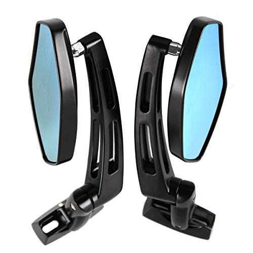 AUTOKAY Motorcycle Mirrors Racing Rearview Mirrors CNC Aluminum Anti-Glare Side Mirror Fits for Honda CBR 600 F3 F4i Kawasaki Ninja ZX 6 7 9 12 Yamaha FZR YZF R1 R6 S Suzuki GSXR
