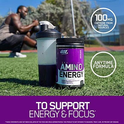 Optimum Nutrition Amino Energy - Pre Workout with Green Tea, BCAA, Amino Acids, Keto Friendly, Green Coffee Extract, Energy Powder - Concord Grape, 65 Servings (Packaging May Vary)