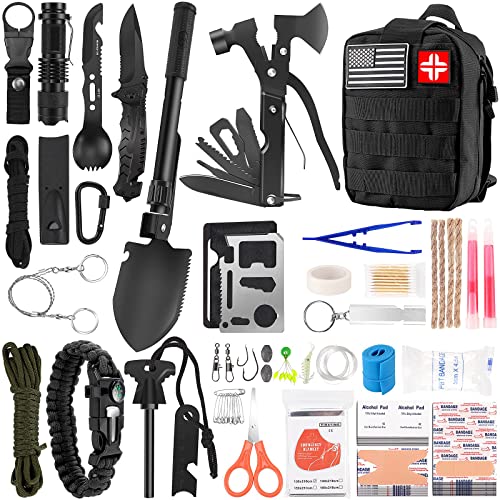 Survival First Aid Kit 142 in 1, Professional Survival Gear and