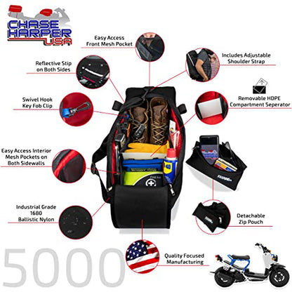Chase Harper USA 5000 Honda Ruckus Under The Seat Bag - Compatible with All Honda Ruckus Model Years - Water and Tear-Resistant Industrial Grade Ballistic Nylon - Black