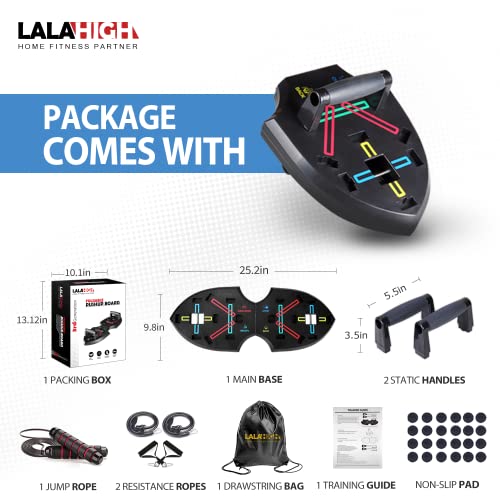 LALAHIGH Push Up Board, Upgraded 15 in 1 Push Up Bar, Premium ABS Pushup Stands w/ Drawstring Bag, Professional Pushup System for Chest, Tricep, Back, & Abs Workout, Portable Home Strength Training Equipment