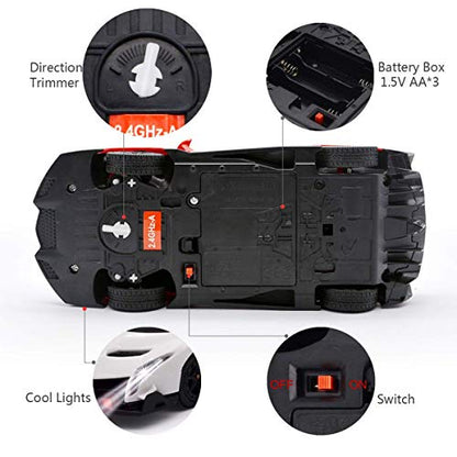 GUOKAI Remote Control RC Cars Racing Car 1:18 Licensed Toy RC Car Compatible with Lamborghini Veneno Model Vehicle for Boys 6,7,8 Years Old, White