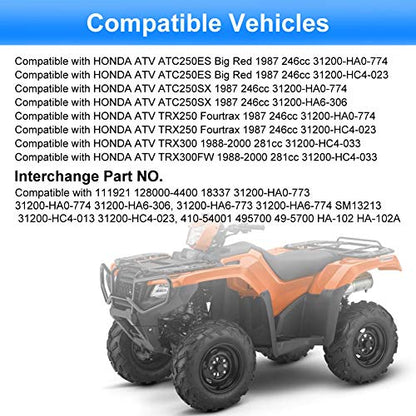 WATERWICH Compatible with Starter Honda 300 fourtrax Trx300 Trx300fw Trx300ex 250es 1987-2000 Replaces 31200-HC4-023 31200-HC4-033 SM13213 128000-4400