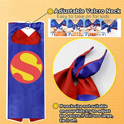 KARAZZO Superhero Capes Set and Wristbands Kids Costumes Halloween Christmas Cosplay Dress Up Gift for Boys Girls(8PCS)