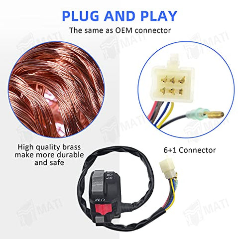 Left Handlebar Switch For Yamaha ATV - Start/Run/Off Headlight Control 4GB-83973-09-00