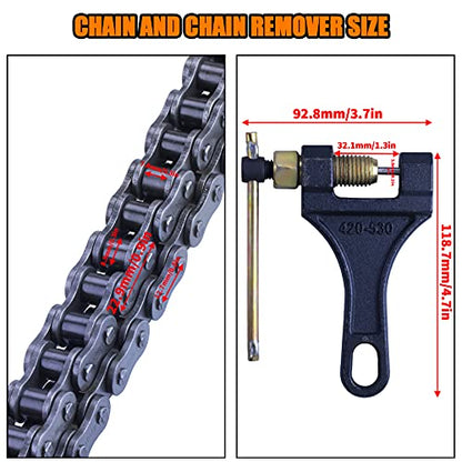 MRELC 428H Motorcycle Chain+ Chain Breaker,118-links Heavy Duty Drive Chain
