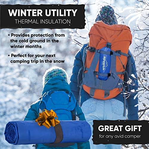 POWERLIX Sleeping Pad - Ultralight Inflatable Sleeping Mat, Ultimate for Camping, Backpacking, Hiking - Airpad, Inflating Bag, Carry Bag, Repair Kit - Compact & Lightweight Air Mattress (Blue)