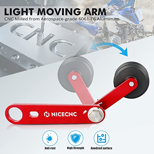 NICECNC Red Drive Chain Tensioner Guide Roller Slider Compatible with Yamaha Raptor 700 2013-2023 2022 2021 2020 2019 2018 2017 2016, Raptor 700R 2013-2023 2022 2021 2020 2019 2018 2017