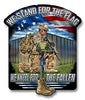 Skull Society - We Stand for The Flag We Kneel for The Fallen 7 inch Patriotic All Weather Decal Sticker for Cars, Trucks, Motorcycles & Laptops - Sticks to All Flat Surfaces Including Car Windows