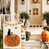 2Pcs Halloween Fall Thanksgiving Garden Flag, Trick or Treat Halloween Yard Flags Pumpkins Cat Turkey Harvest Fall Decorations for Home Yard Indoor Outdoor 12 x 18 Inch Double Sided