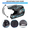 Yesmotor Youth Kids Motocross Helmet Full Face Motorcycle Dirt Bike Off-Road Mountain Bike BMX MX ATV Helmet- DOT Approved with(Gloves Goggles Mask) 4Pcs Set (Blue,M)