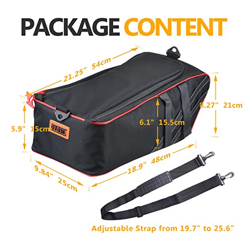 Sresk Ruckus Storage Accessories, Under Seat Storage Bag for Ruckus AKA Zoomer 2010-2022 Scooters Water and Tear Resistant 1680D Nylon with Shoulder Straps Luggage Saddle Bag (Red Piping)