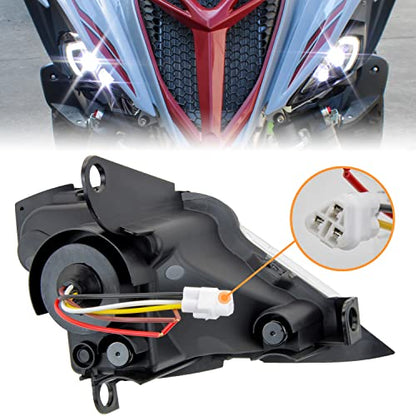 SAUTVS LED Headlights High Low Beam Head Lights Front Lamps DRL Turn Signal Light for Yamaha YFZ 450 YFZ450R YFZ450X Wolverine 450 350 Raptor 250 350 Raptor 700 2006-2022 Accessories (2PCS)