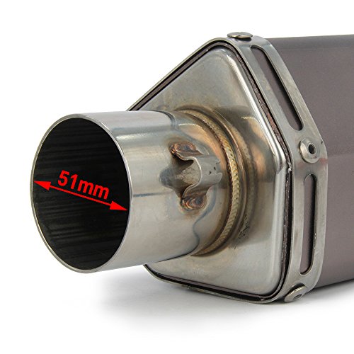 Universal 1.5-2" Inlet Hexagon Exhaust Muffler Pipe Slip On Scooter Motorcycle ATV Dirt Street Bike
