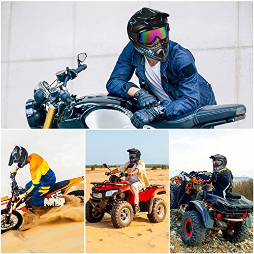 Yesmotor Youth Kids Motocross Helmet Full Face Motorcycle Dirt Bike Off-Road Mountain Bike BMX MX ATV Helmet- DOT Approved with(Gloves Goggles Mask) 4Pcs Set (Blue,M)