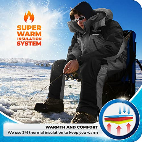 WindRider Ice Fishing Suit, Insulated Bibs and Jacket, Flotation