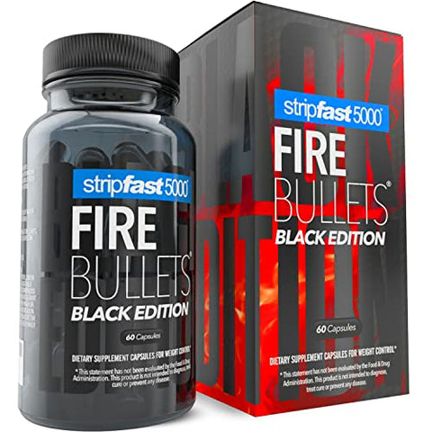 stripfast5000 Fire Bullets Max Strength Black Edition for Women & Men, Keto Friendly, 30 Days Supply