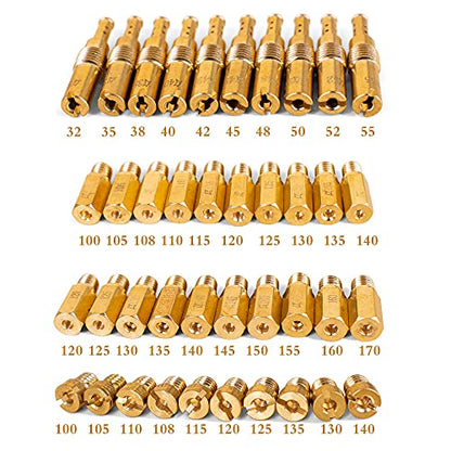 30pcs Main Jets &10Pcs Slow Jets Pilot Cleaner Tool Kit Fits for PWK CVK PE Keihin OKO Carb KOSO Polini KO SCL-2018090002-ZH-T-01 SCL-2018090002-ZH-T-02 SCL-2018090001-ZH-T-01 SCL-2018090003-ZH-T-01