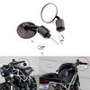Universal Black Motorcycle Aluminum Rearview Side Mirrors 7/8" Bar End For Cafe Racer Bobber Cruiser Scooter (Black#1)