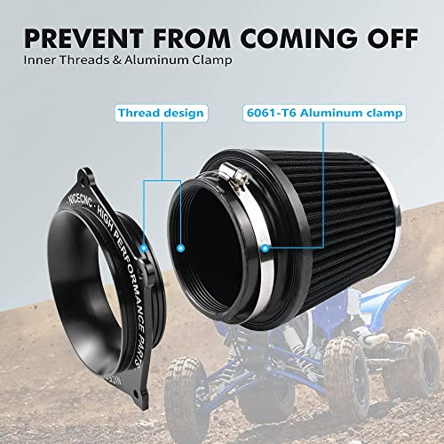 NICECNC Black Airbox Intake Kit Compatible with Yamaha YFZ450R 2009-2023 2022 2021 2020 2019 2018 2017 2016 2015, YFZ450X 2010-2011, YFZ 450 2007-2009 2012-2013, 2017 Replacement for 5D3-14459-00-00
