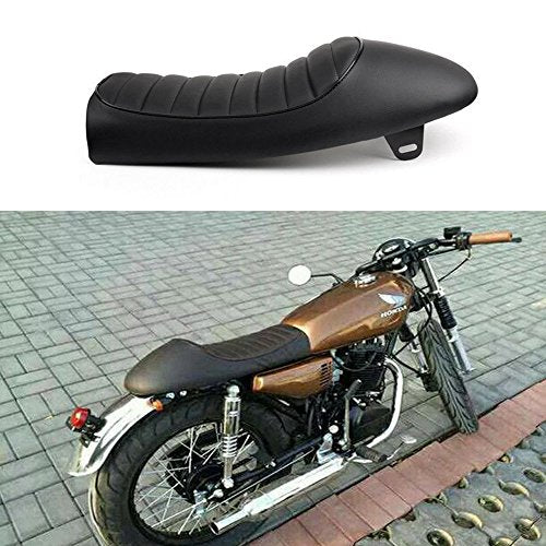 Black Vintage Cafe Racer Hump Seat Retro Saddle For CB 350 CB400 CB500 CB550 CB750
