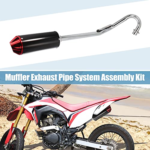 Motoforti Muffler Exhaust Pipe System Assembly Kit 28mm for Honda CRF50 XR50 70cc 110cc 125cc Pit Dirt Bike Exhaust Good Performance Muffler Silencer Pipe