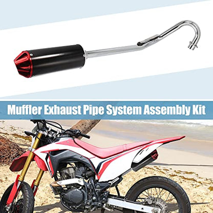 Motoforti Muffler Exhaust Pipe System Assembly Kit 28mm for Honda CRF50 XR50 70cc 110cc 125cc Pit Dirt Bike Exhaust Good Performance Muffler Silencer Pipe