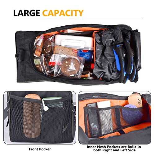 Sresk Ruckus Storage Accessories, Under Seat Storage Bag for Ruckus AKA Zoomer 2010-2022 Scooters Water and Tear Resistant 1680D Nylon with Shoulder Straps Luggage Saddle Bag (Red Piping)
