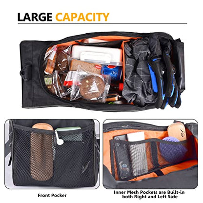 Sresk Ruckus Storage Accessories, Under Seat Storage Bag for Ruckus AKA Zoomer 2010-2022 Scooters Water and Tear Resistant 1680D Nylon with Shoulder Straps Luggage Saddle Bag (Red Piping)