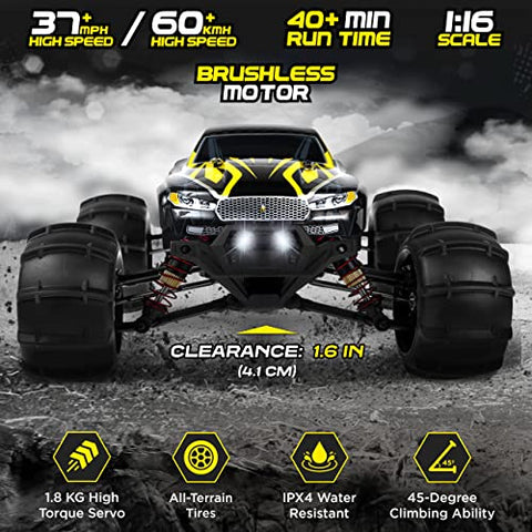 HAIBOXING 1/12 Scale Brushless RC Cars 903A, 4X4 Off-Road RC Monster Truck  with Fast Remote Control of 55KM/H Top Speed, Hobby Grade RTR RC Vehicles