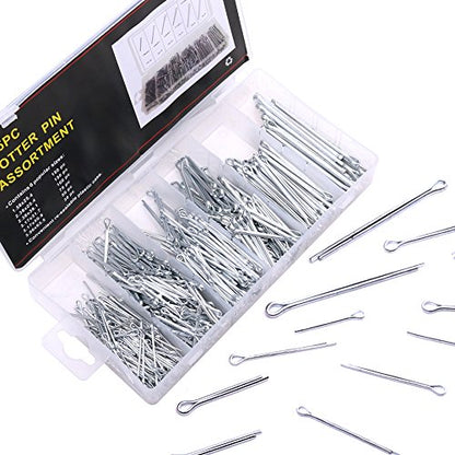 Glarks 555Pcs Heavy Duty Zinc Plated Cotter Pin Assortment Kit