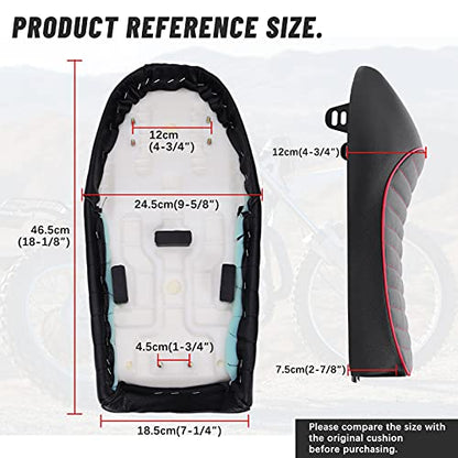 Universal Motorcycle Flat & Hump Saddle Cafe Racer Refit Vintage Seat Cushion For KZ400 KZ550 K750 Z650 W650 CB100 CB125 CB175 CB200 CB350 CB360 …