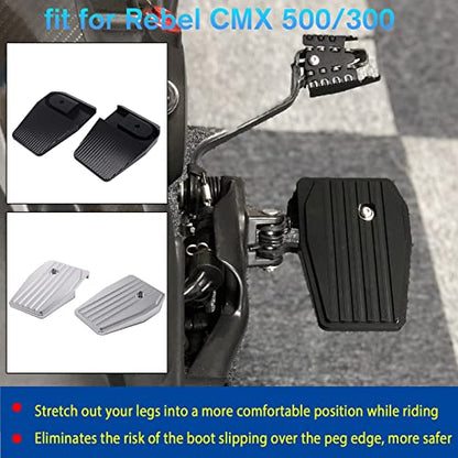 Midimttop Motorcycle Wide Foot Pegs Pedals Rest Footpegs Pads for Ho-nda Rebel 300 Rebel 500 2017 2018 2019 2020 2021 CMX 500 Footrest Parts Accessories (Black)