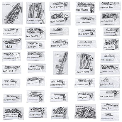 PTNHZ 304 Stainless Steel 662 Piece Polished Bolt Screw Kit Fastener Nut Gasket Washer Set Compatible For YAMAHA YFZ350 YFZ 350 Banshee ATV