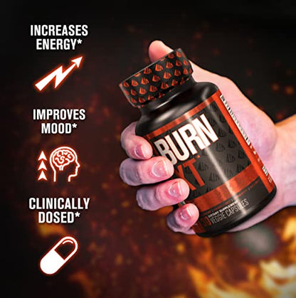 Burn-XT for Men & Women - Improve Focus & Increase Energy - Premium Acetyl L-Carnitine, Green Tea Extract, Capsimax Cayenne Pepper, & More - 30 Natural Veggie Pills