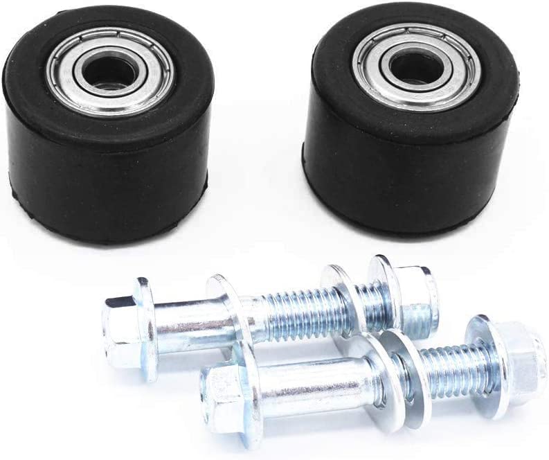 8mm Black Chain Roller Pulley Slider Tensioner Wheel Guide Fit for Pit Dirt Mini Bike ATV Motorcycle Baja Mini Yamaha Honda Coleman, 2 Pack