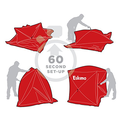 Eskimo 19151 Quickfish 2i Insulated Pop-Up Portable Hub-Style Ice Fishing Shelter, 25 Square Feet of Fishable Area, 2 Person Shelter