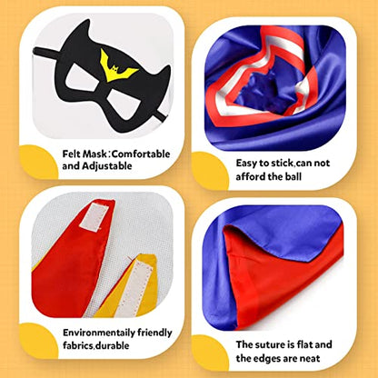 KARAZZO Superhero Capes Set and Wristbands Kids Costumes Halloween Christmas Cosplay Dress Up Gift for Boys Girls(8PCS)