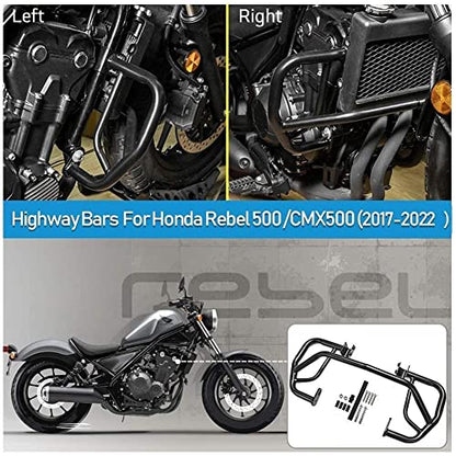 FATExpress CMX500 Parts Motorcycle Motorbike Steel Engine Guard Bumper Highway Crash Bars Crashbar Body Frame Falling Protectors for H-onda Rebel CMX 500 Rebel500 2017 2018 2019 2020 2021 2022 17-22