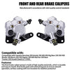 CNCMOTOK Front Right & Left Brake Caliper With Pads Compatible with YAMAHA Banshee 350 Grizzly 350 400 450 Big Bear 250 350 450 Blaster 200 Bruin 250 350 Raptor 350 660 Warrior 350 Bear Tracker 250